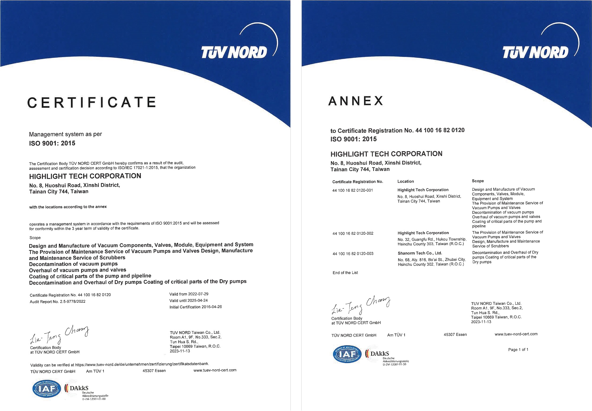 ISO 9001 international quality standard certification