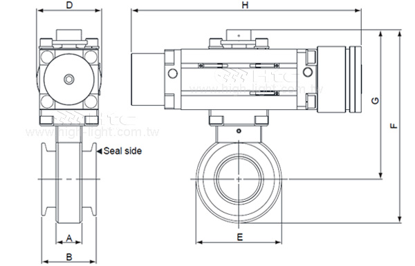 ISO-KF 3-Position butterfly valve