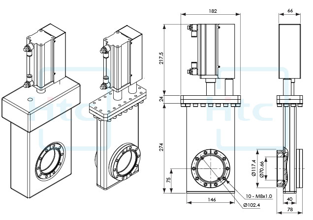 customized-heating-gate-valves-dimension