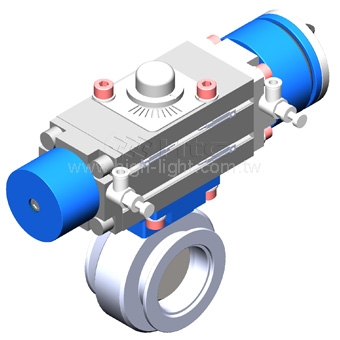 3-Position butterfly valve-Pneumatic actuated valve | Htc vacuum