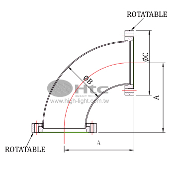 CF 90° Elbows-Rotatable