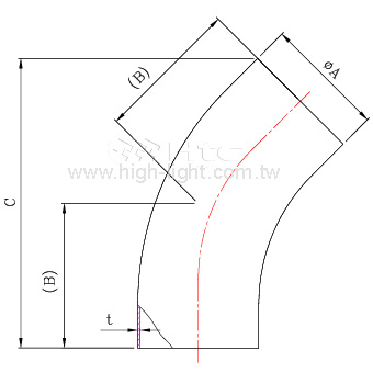 45° Elbows with Tangents