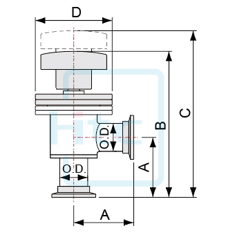 Copper Seal Bonnet KF Flange with Bellows