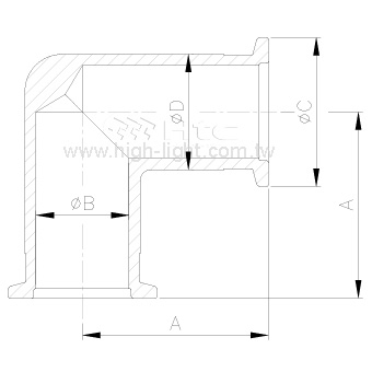 KF90° Elbows-Aluminum