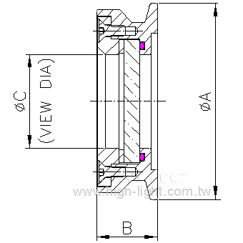 KF Flange Tempered Glass Viewport