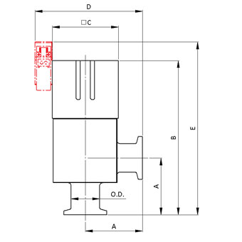 KF HV Aluminum angle valve – single acting、normally open