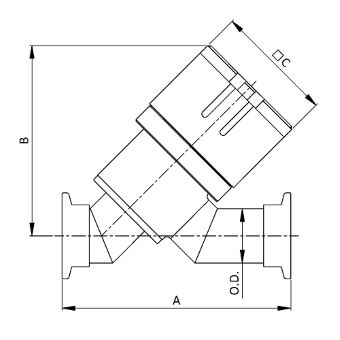 KF HV Stainless steel Y-inline valve – single acting、normally close