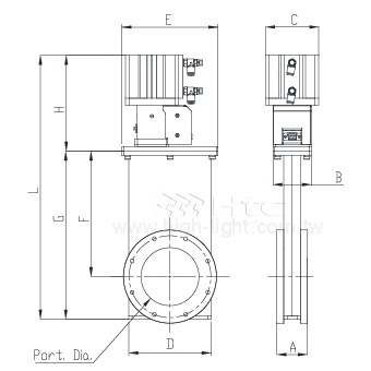 HV pneumatic gate valve(Ball type)-limit switch