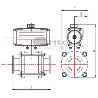 ISO-K Ball Valve - Double Pneumatic Actuated