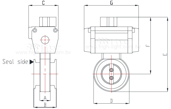 KF TYPE pneumatic butterfly valve 