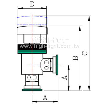 Manual Teflon Coating Vacuum Angle Valve