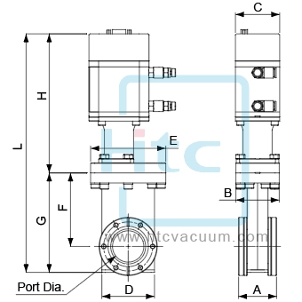 Mini UHV pneumatic Gate Valve(Linkage mechanism)-limit switch